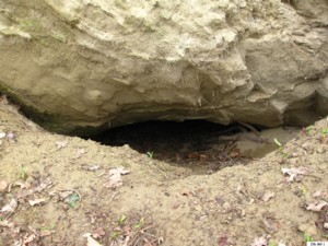 Stolleneingang unter dem MG-Stand